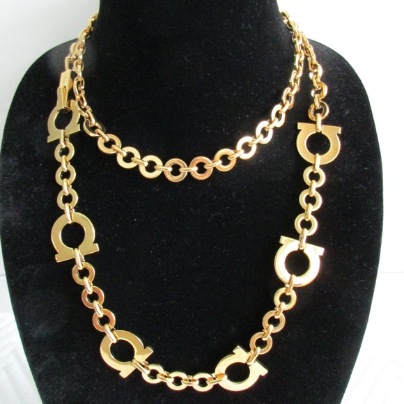 Salvatore Ferragamo Gold Logo Chain Belt, Necklace main image 7